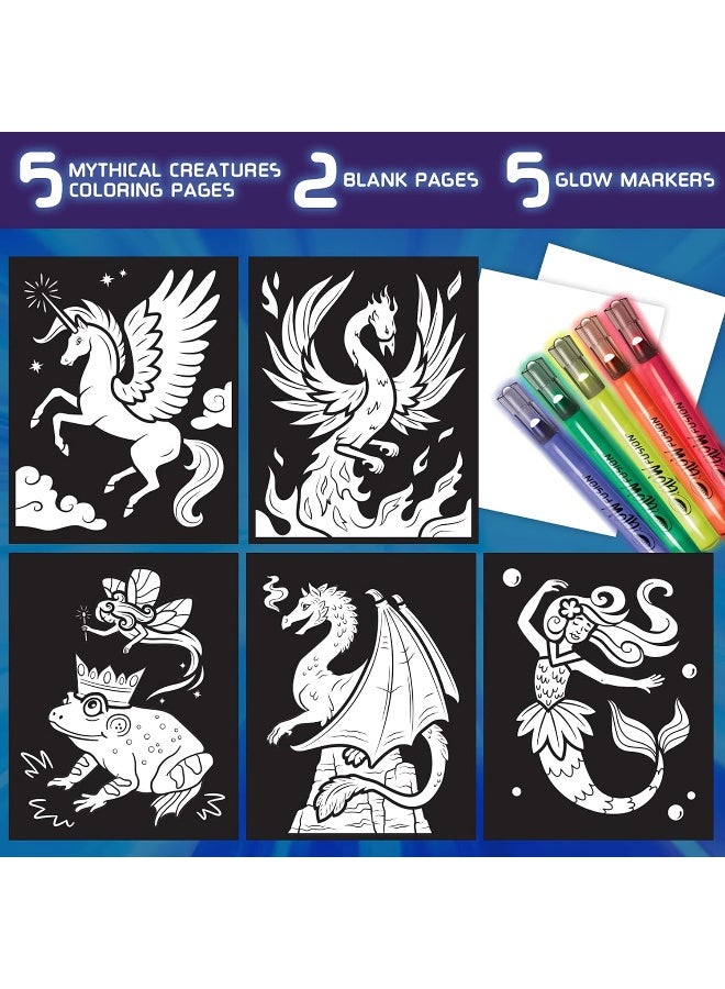 CRAYOLA Glow Fusion, Marker Coloring Set, Mythical Creatures - Image 5