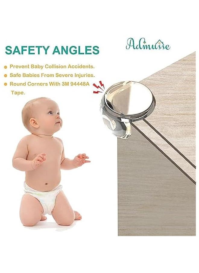 Safety Edge Corner Protector Set, Clear Baby Proofing Guards, Tables, Furniture, Soft Silicone Bumper Strip with Round Child Edge Protector for Cabinets (4M)