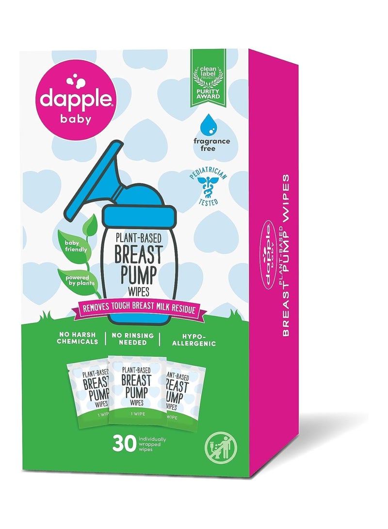 Dapple Baby Breast Pump Cleaner Wipes By Fragrance Free Hypoallergenic Plant Based 30 Count Pack Of 1 - Image 1