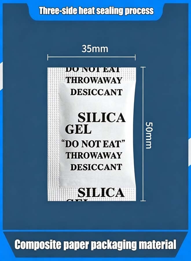 INSIJAM 100 Packs 2 Gram Desiccant Packets Food Safe Silica Gel Desiccant Packets Premium Moisture Absorbers for Food Storage Desiccant Beads Packet for Moisture Storage Control - Image 4