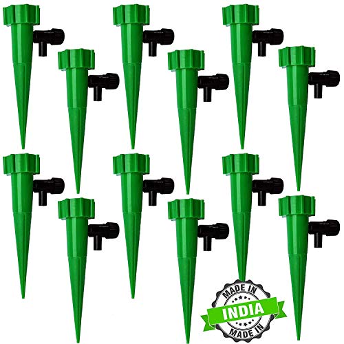 Techhark® Plant Self-Watering Spikes, 12-Pack, Automatic Drip Irrigation System for Indoor and Outdoor Plants, Green - Image 1