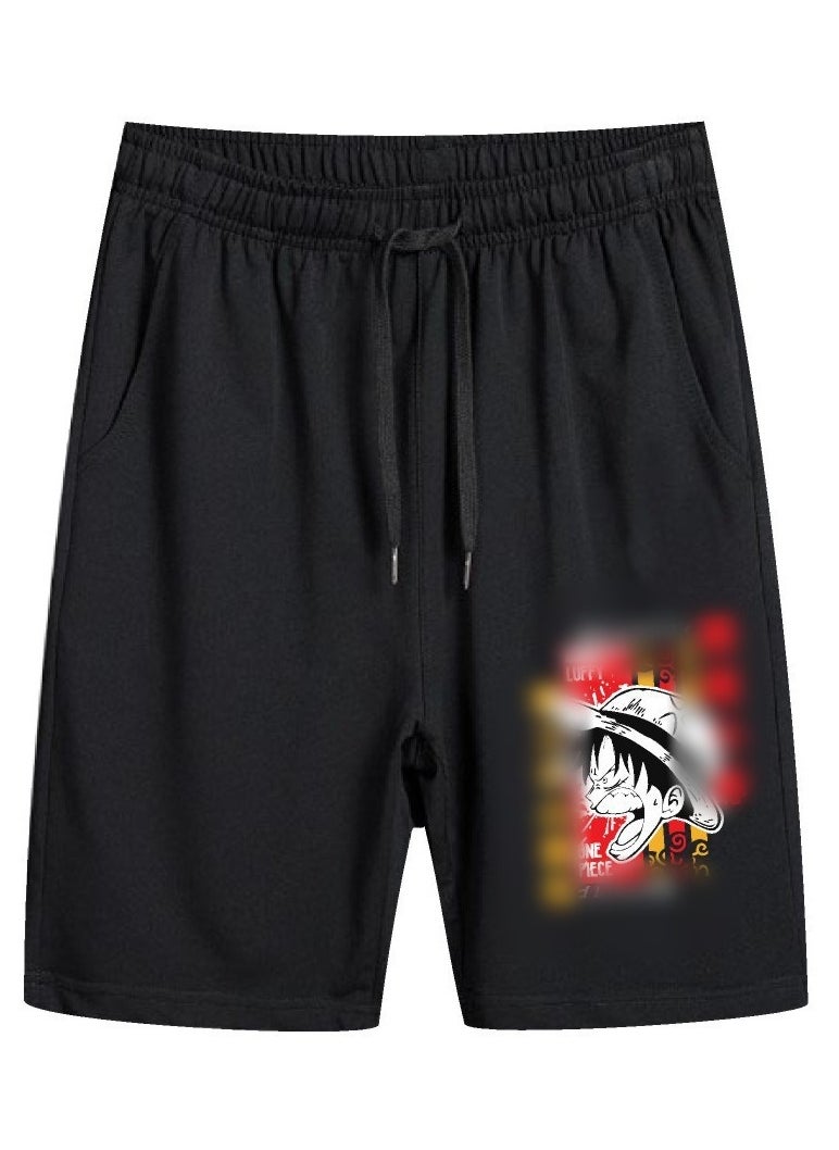KUYING Summer One Piece Loose Print Casual Shorts  - Image 1