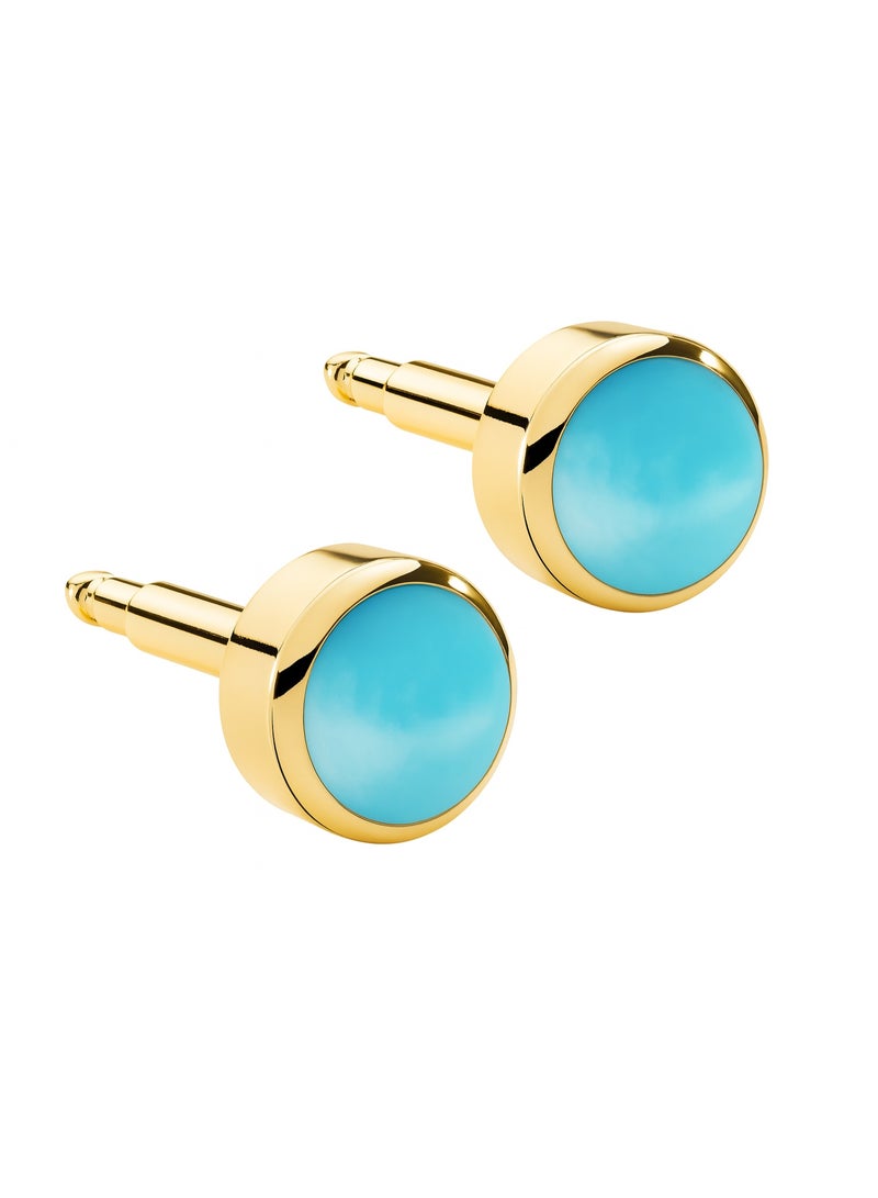 Collection Gold Turquoise Ear Piercing Earring 24K Gold Plated | Allergy Free