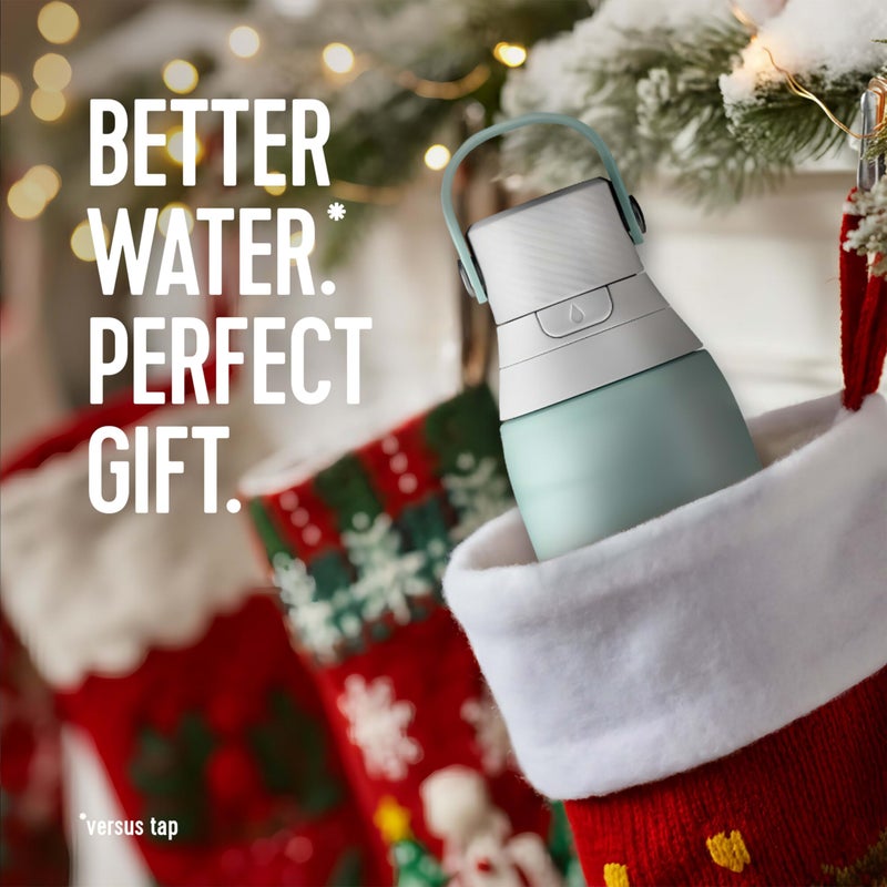 Brita Stainless Steel Premium Filtering Water Bottle, BPA-Free, Reusable, Insulated, Replaces 300 Plastic Water Bottles, Filter Lasts 2 Months or 40 Gallons, Includes 1 Filter, Glacier - 20 oz - Image 2