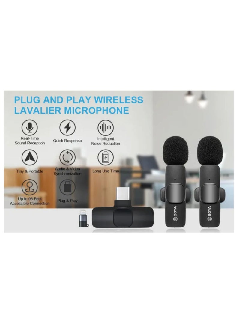 BOYA Wireless Lavalier Microphone for Type-C & Lightning Devices, 2.4GHz Clip-On Lapel Microphone with Real-Time Audio, Plug & Play Mini Mic for iPhone, Android, USB-C Smartphones, Live Streaming, YouTube, TikTok, Vlogging, Podcast, Interview, Video Recording and Online Meetings - Image 3
