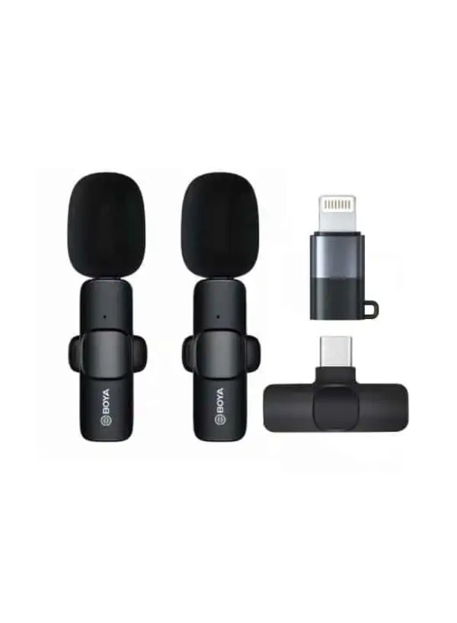 BOYA Wireless Lavalier Microphone for Type-C & Lightning Devices, 2.4GHz Clip-On Lapel Microphone with Real-Time Audio, Plug & Play Mini Mic for iPhone, Android, USB-C Smartphones, Live Streaming, YouTube, TikTok, Vlogging, Podcast, Interview, Video Recording and Online Meetings - Image 1