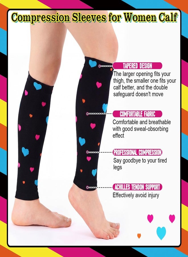 Janmercy 5 Pairs Calf Compression Sleeve Women Footless Compression Socks Support Elastic Leg Sleeve for Runners Nurse Athletic Pregnant - Image 3