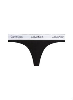 CALVIN KLEIN Women's Thong - Cotton Blend, Black 