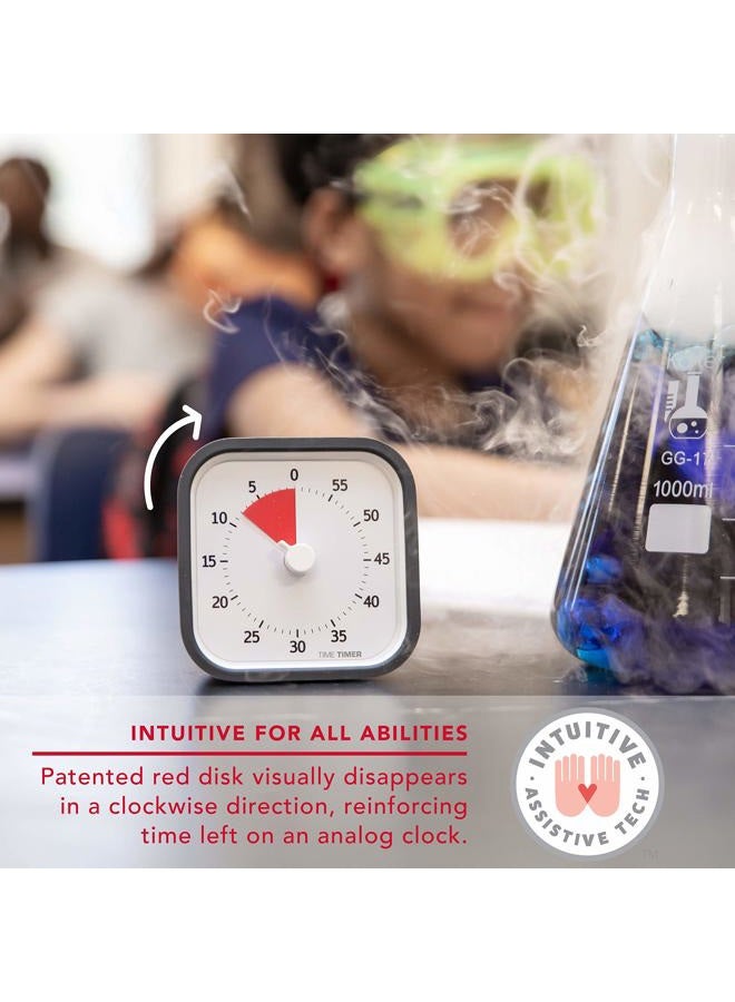 Time Timer MOD (Charcoal), A Visual Countdown 60 Minute Timer for Classrooms, Meetings, Kids and Adults Office and Homeschooling Tool with Silent Operation and Interchangeable Silicone Cover - Image 2