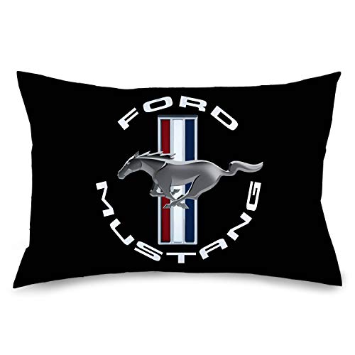 Buckle Down Pillowcase Ford Mustang Tri Bar Logo Black White Silver Red Blue Standard - Image 2