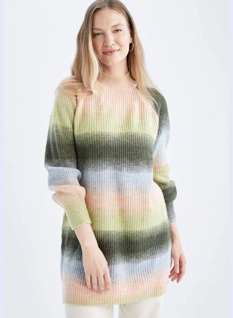 DeFacto Woman Regular Fit Mock Neck Long Sleeve Tricot Tunic