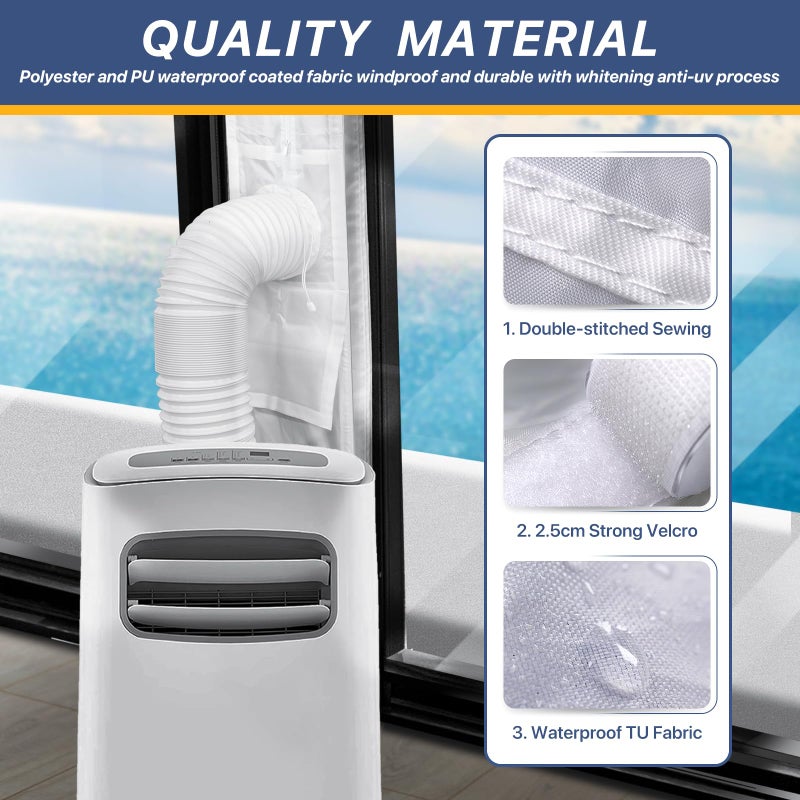 Loviga Universal Sliding Door Seal Kit for Portable Air Conditioner and Dryer, 100% Sealing Dual Hose Support AC Door Vent Kit, 10x75~91 Inch Length Adjustable for Mobile A/C - Image 5