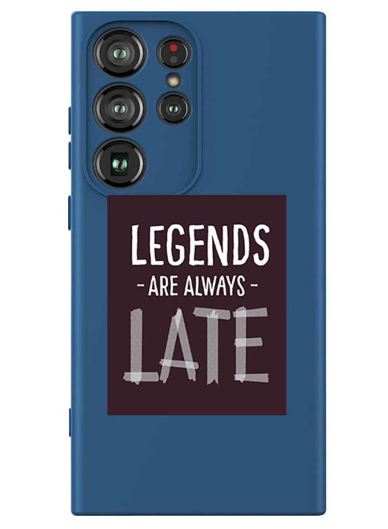Theodor Protective Slim Fit Case Liquid Silicone Cover with Full Body Protection Anti-Scratch Shockproof Case For Samsung Galaxy S24 Ultra (Blue) - legends are always late - Image 1