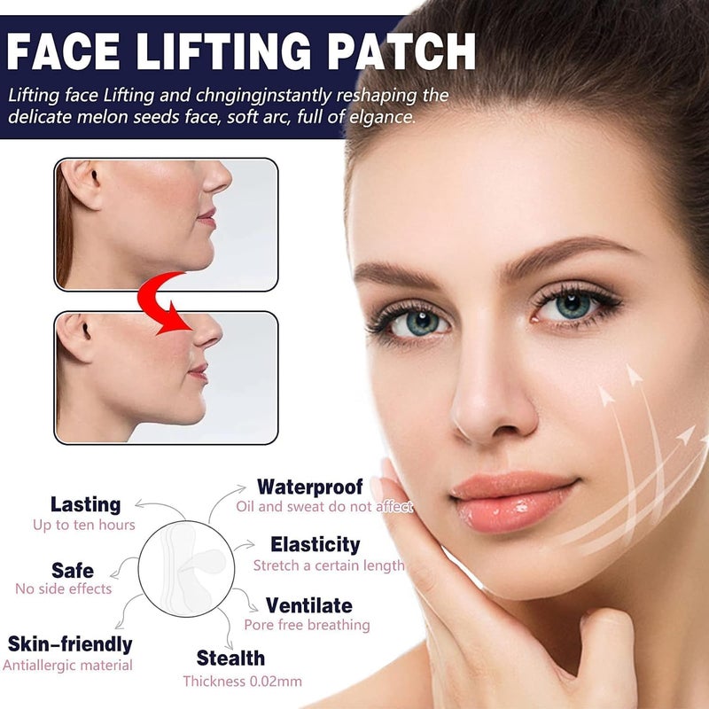 Sipzy SIPZY Patch VShaped Mask Invisible Tape Soft Elastic Face Adhesive Tape for Instant Face Lift Wrinkle Reduction  Firming Transparent Makeup Tape for Eyes Neck  Jawline LongLasting Elasticity - Image 3