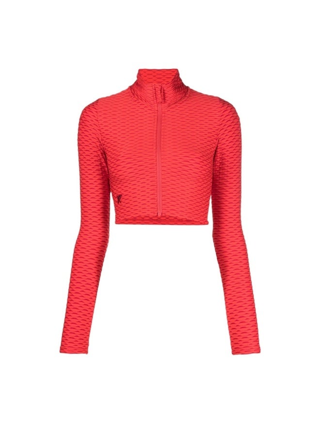 Tessitura Crop zipper top 3D - Red - Image 2