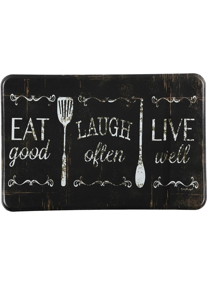 J&V TEXTILES Anti Fatigue Cushioned Comfort Mat, Ergonomically Durable, Supportive, Padded, Thick and Washable, Stain-Resistant, Kitchen, Garage, Office Standing Desk Mats (Eat Laugh Live)* - Image 1