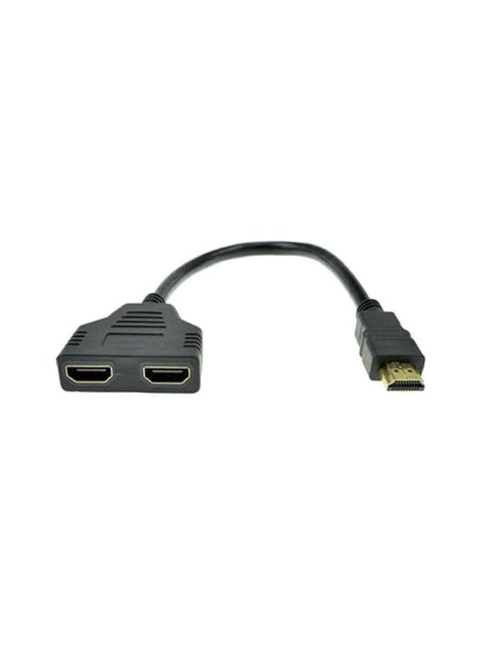 HDMI Cable Splitter 1 in 2 Out, HDMI Splitter Adapter Cable HDMI Male to Dual HDMI Female 1 to 2 Way, Support Two TVs at The Same Time, Signal One in, Two Out