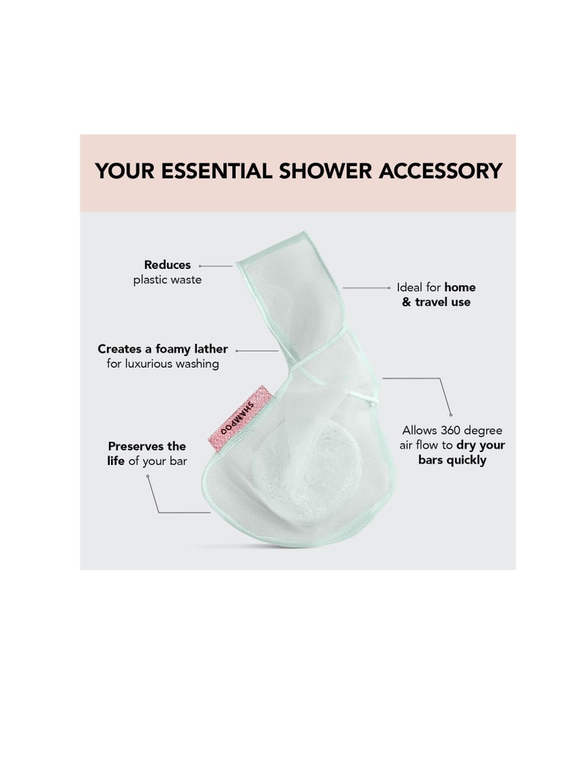 Kitsch Bar Soap Saver Bag - Recycled Mesh Beauty Bar Soap Pouch for Body Wash, Conditioner & Shampoo Bars, Soap Savers Holder to Preserve Bar Soap, Eco-Friendly, Patented Soap Bag - Mint