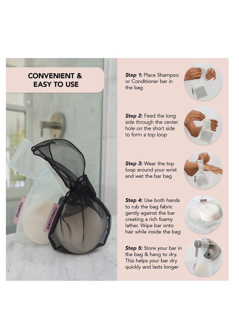 Kitsch Bar Soap Saver Bag - Recycled Mesh Beauty Bar Soap Pouch for Body Wash, Conditioner & Shampoo Bars, Soap Savers Holder to Preserve Bar Soap, Eco-Friendly, Patented Soap Bag - Mint