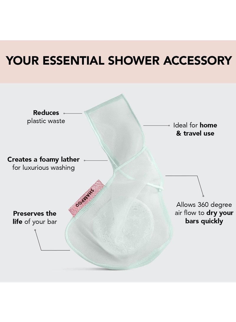 Kitsch Bar Soap Saver Bag - Recycled Mesh Beauty Bar Soap Pouch for Body Wash, Conditioner & Shampoo Bars, Soap Savers Holder to Preserve Bar Soap, Eco-Friendly, Patented Soap Bag - Mint