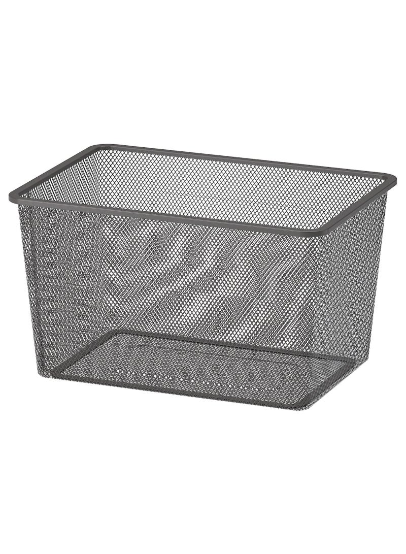 Mesh storage box dark grey 42x30x23 cm