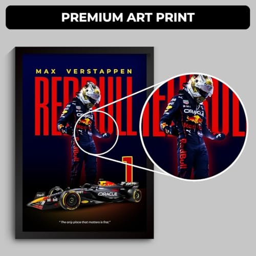 Funk You Store Max Verstappen Poster Redbull F1 Poster | Framed Red Bull F1 Car A4 Sized (31 x 23 cm) | Max Verstappen Frame | Redbull Car Posters for Wall, Gift for Boys, Formula 1 Frames | Formula 1 Framed (F_004) - Image 3