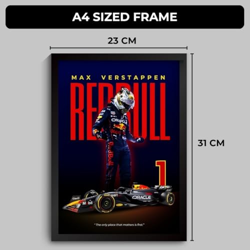 Funk You Store Max Verstappen Poster Redbull F1 Poster | Framed Red Bull F1 Car A4 Sized (31 x 23 cm) | Max Verstappen Frame | Redbull Car Posters for Wall, Gift for Boys, Formula 1 Frames | Formula 1 Framed (F_004) - Image 4