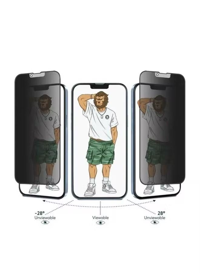 IAF Green 3D Silicone AG/Matte Privacy Glass Screen Protector for iPhone 13 Pro Max - Black 