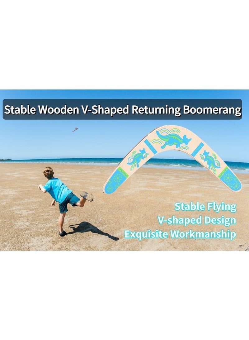 كابتن تيك V-Shaped Boomerang, Handmade Boomerang, Stable Wooden V-Shaped Returning Boomerang, Kids Sports New Flying Boomerang Toy for Outdoor Games Sports - Image 2