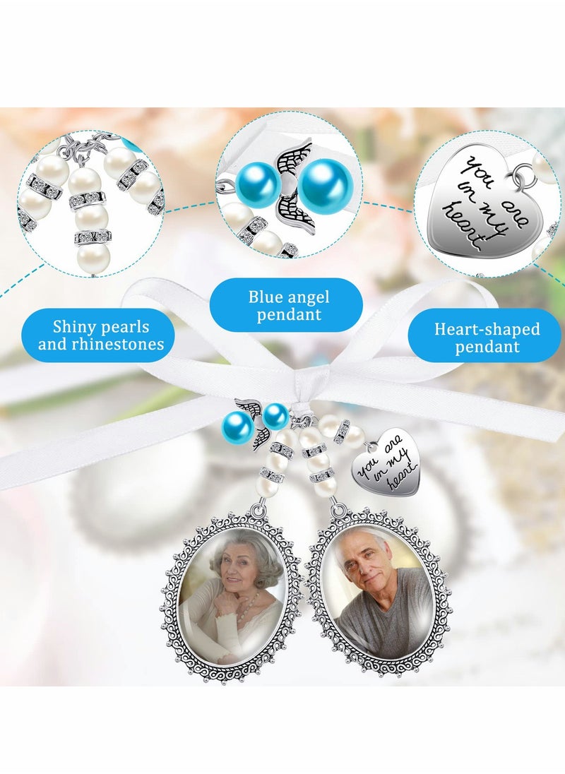 Excefore Wedding Bouquet Charm, Charms for Memory Bridal Lacy Oval Charm Bride Memorial Photo Party  - Image 4