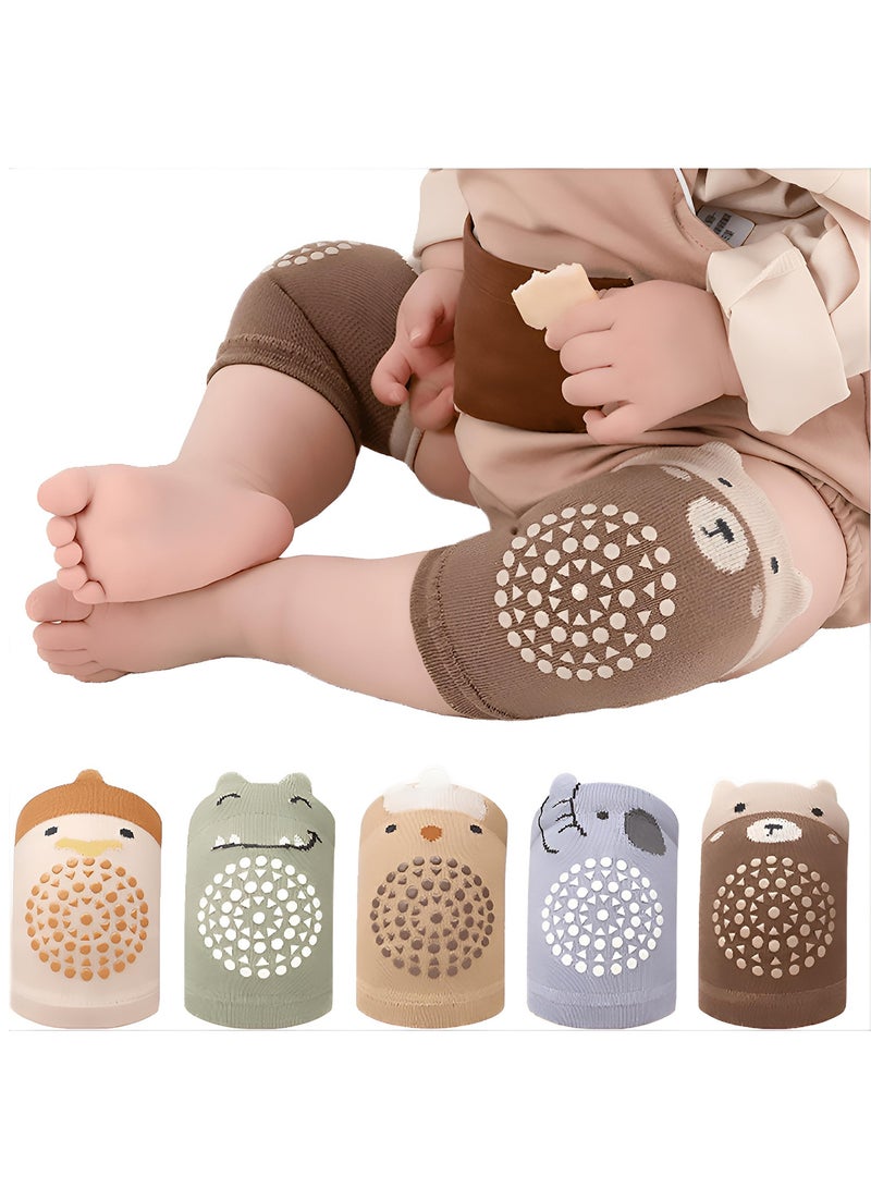 مايل ميلو ٥ أزواج من واقيات الركبة للزحف للأطفال – ملونة، لطيفة، مضحكة، مناسبة للأولاد والبنات، هدية مثالية لحفل استقبال المولود - Image 1