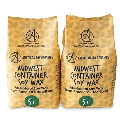 American Soy Organics American Soy Organics  100 Midwest Soy Container Wax Beads for Candle Making 10 lb Bag