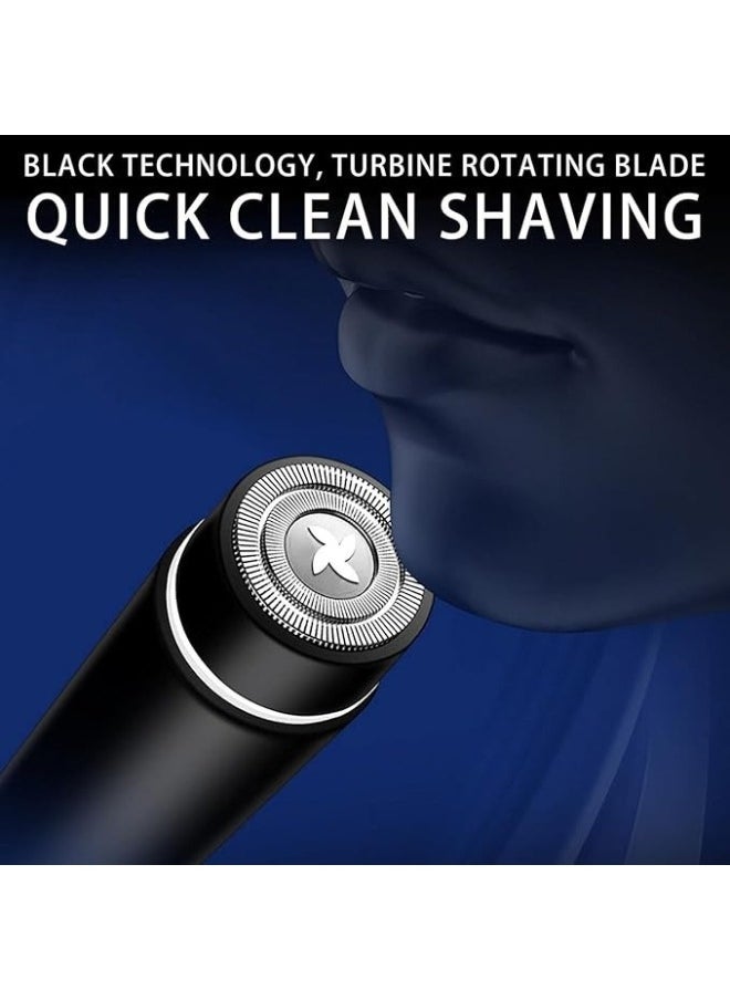 FeiHong Mini Portable Electric Shaver for Men Waterproof, Cordless Pocket Razor for Men USB Rechargeable, Wet and Dry Rotary Shaver-Black  - Image 4