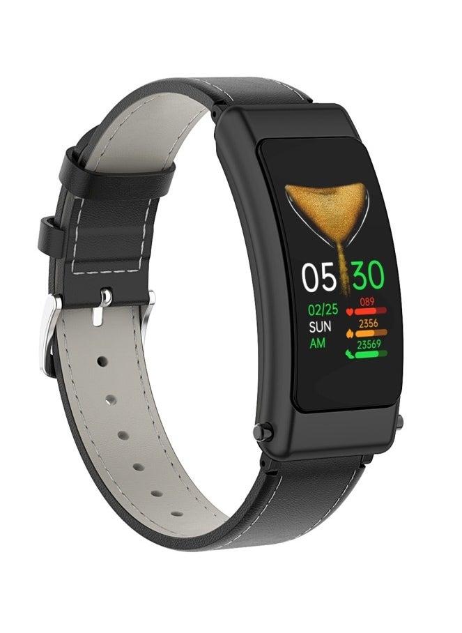 AROAQ - K50 1.08 inch Leather Band Two -in-ONE TWS Earphone Detachable IP67 Waterproof Smart Watch Support Bluetooth Call - Image 1