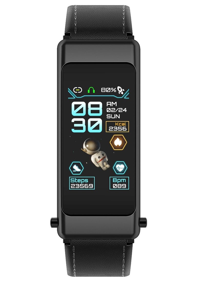 AROAQ - K50 1.08 inch Leather Band Two -in-ONE TWS Earphone Detachable IP67 Waterproof Smart Watch Support Bluetooth Call - Image 1