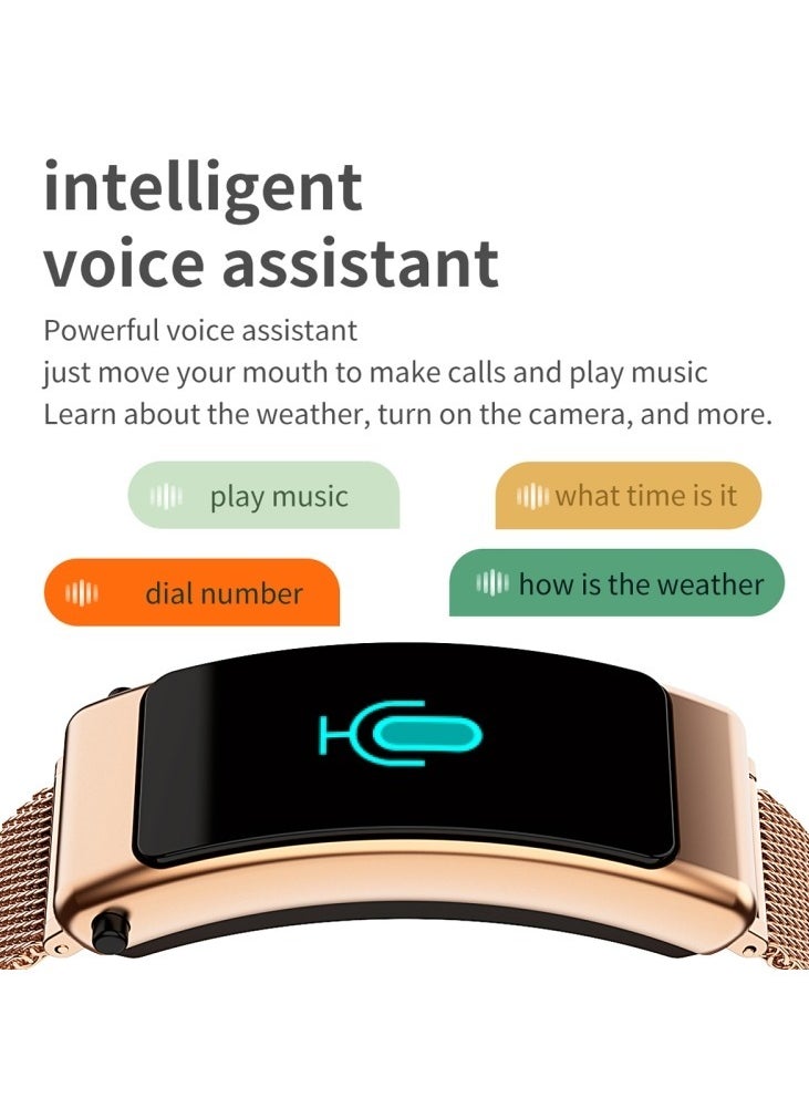 AROAQ - K50 1.08 inch Leather Band Two -in-ONE TWS Earphone Detachable IP67 Waterproof Smart Watch Support Bluetooth Call - Image 1