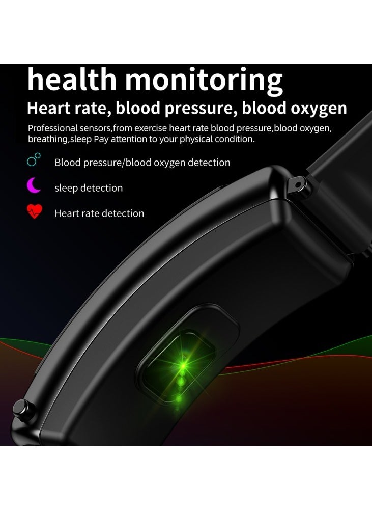 AROAQ - K50 1.08 inch Leather Band Two -in-ONE TWS Earphone Detachable IP67 Waterproof Smart Watch Support Bluetooth Call - Image 1