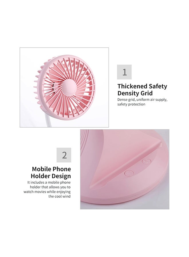 إسكدنيا مروحة مكتبية صغيرة متعددة الوظائف مزودة بمنفذ USB وردي - Image 3