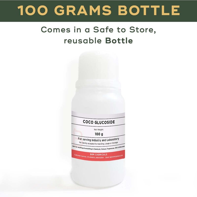 BRM CHEMICALS BRM كيميائيات كوكا غلوكوزيد سرفاكتانت 100 جرام للتراكيب والعناية بالبشرة DIY لجل الاستحمام وصابون الجسم والشامبو ومنظفات الوجه - Image 2