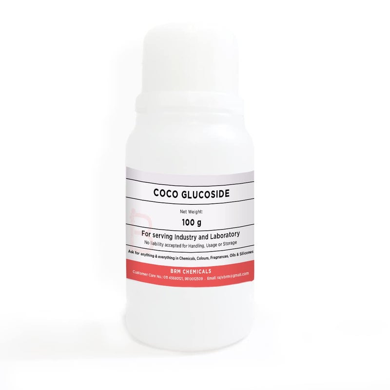 BRM CHEMICALS BRM كيميائيات كوكا غلوكوزيد سرفاكتانت 100 جرام للتراكيب والعناية بالبشرة DIY لجل الاستحمام وصابون الجسم والشامبو ومنظفات الوجه - Image 1
