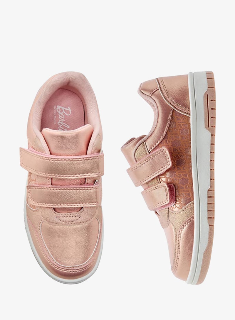 Barbie Girls Panelled Sneakers with Hook and Loop Closure - Image 3