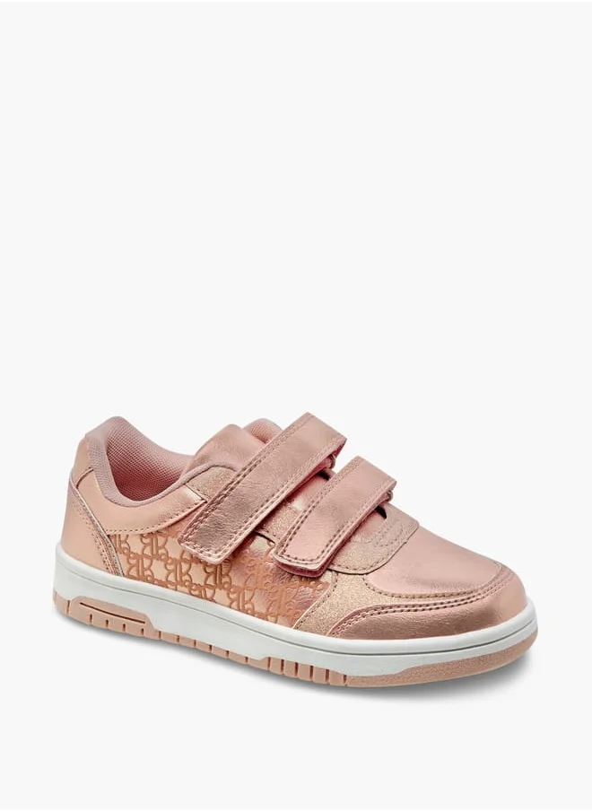 باربي Girls Panelled Sneakers with Hook and Loop Closure