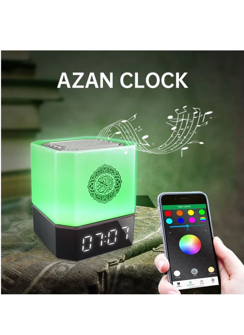 DIGI CORE - Quran Speaker With Remote & APP Control Speaker Dimmable 7 Color Changing Azan Bluetooth Speaker 16 Multi Language Night Light MP3 Music Speaker Quran Lamp Alarm Clock Speaker - Image 1