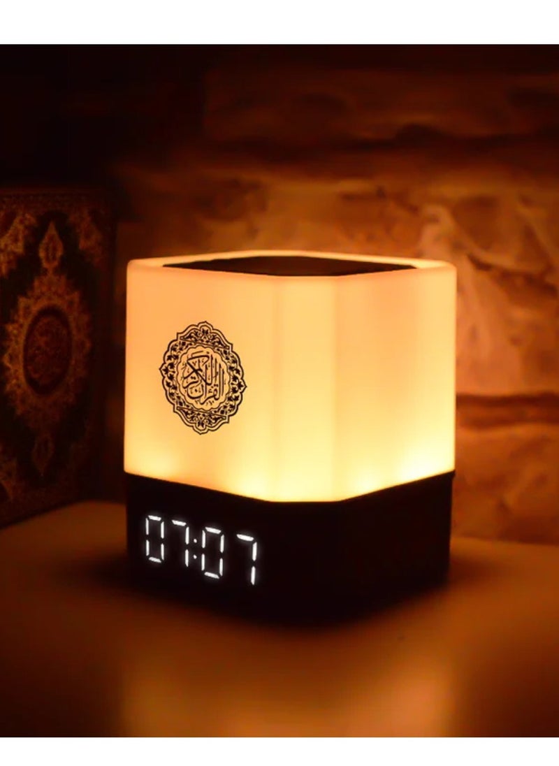 DIGI CORE - Quran Speaker With Remote & APP Control Speaker Dimmable 7 Color Changing Azan Bluetooth Speaker 16 Multi Language Night Light MP3 Music Speaker Quran Lamp Alarm Clock Speaker - Image 1