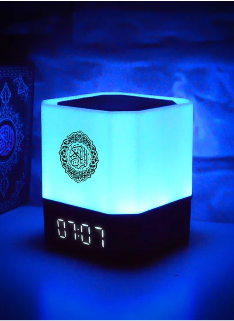 DIGI CORE - Quran Speaker With Remote & APP Control Speaker Dimmable 7 Color Changing Azan Bluetooth Speaker 16 Multi Language Night Light MP3 Music Speaker Quran Lamp Alarm Clock Speaker - Image 1