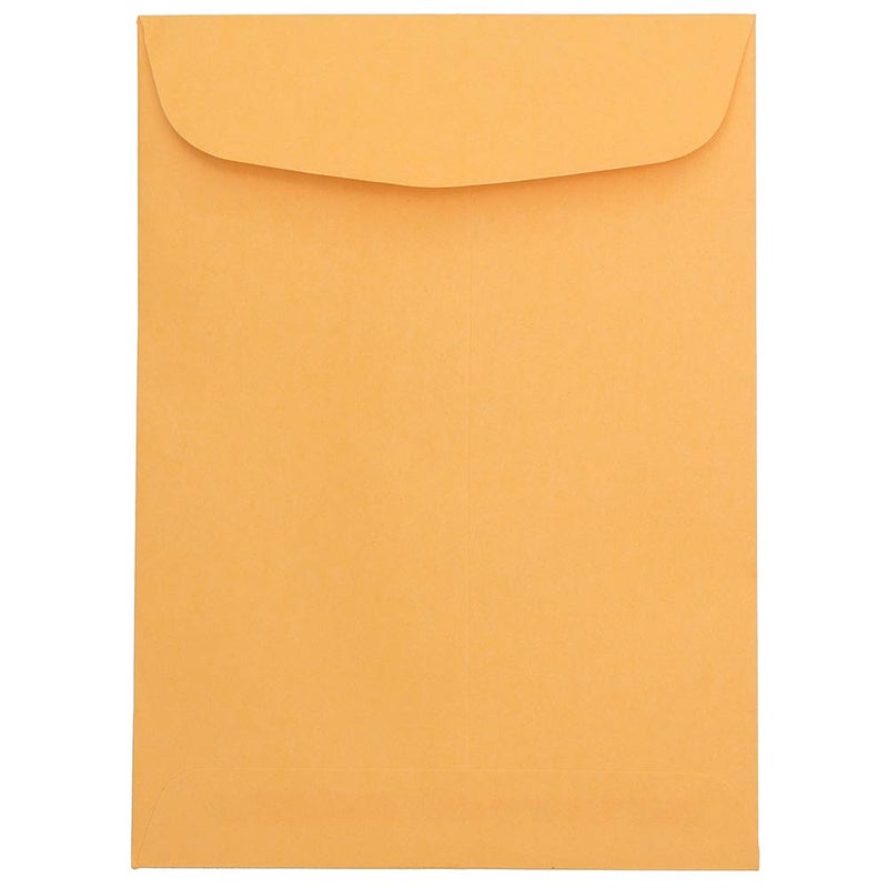 JAM PAPER 7 1/2 x 10 1/2 Open End Catalog Envelopes - Brown Kraft Manila - 50/Pack - Image 1