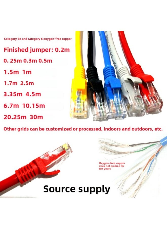 Generic Super Five Categories Six Categories Of Semi-finished Network Cable Single Head Crystal Head Mechanism Terminal Matching Crystal Head Single Head Network Cable Jumper-Color:Six Types Of Oxygen-free Copper Blue-Line Length:1 M  - Image 4