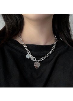 Trendy Womens Niche Love Heart Necklace Hip Hop Clavicle Chain Accessory Long Sweater Chain Ins Pendant Heart Necklace