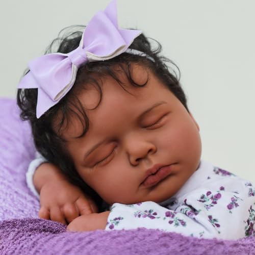 SCOM Reborn Baby Dolls Black Girl 20 Inch Realistic Newborn Baby Dolls Newborn Baby Dolls African American Real Life Baby Dolls Gift for Kids Age 3 - Image 5
