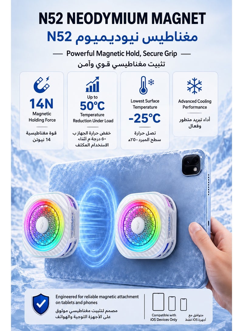 REDMAGIC Phone Cooler RedMagic 8 Pro Magnetic Phone/Tablet Cooler – 36 W Ultra-Cooling Gaming Fan with Graphene Heatsink, Magnetic Mount & Clip – Cooling Fan For iPhone, Samsung, Tablets, iPad & Steam Deck (Perfect for PUBG Mobile, COD & More) - Image 4